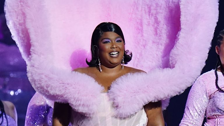 Lizzo performing during the Brit Awards 2023 at the O2 Arena, London. Picture date: Saturday February 11, 2023.