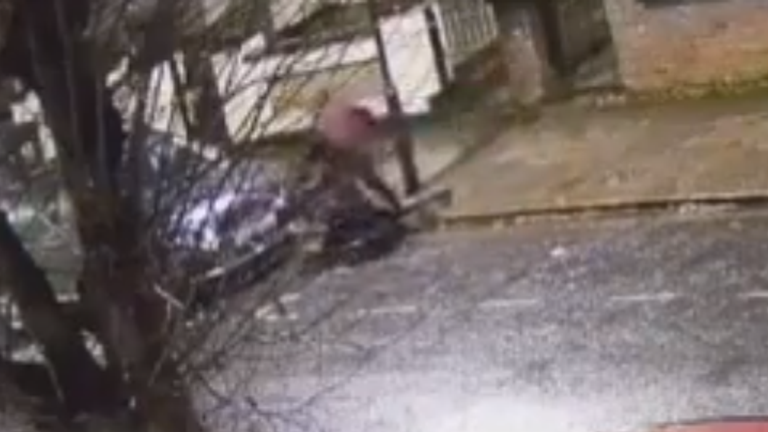 The incident was captured on CCTV. Pic: Shomrim