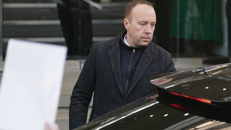 Former health secretary Matt Hancock leaving Dorland House in London where he has been giving evidence to the UK Covid-19 Inquiry, during its second investigation (Module 2) exploring core UK decision-making and political governance. Picture date: Friday December 1, 2023.