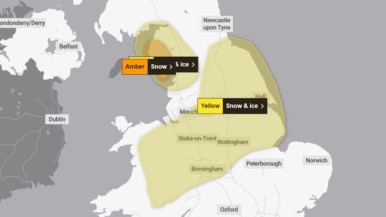 UK weather: Up to 10cm of snow forecast for many parts of UK as major ...