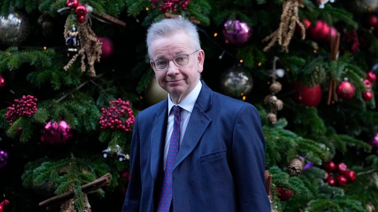 Michael Gove  leaves 10 Downing Street
Pic:AP