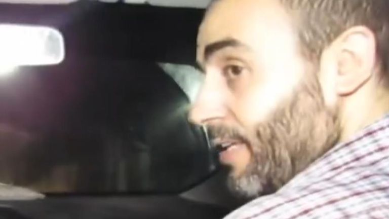 Video obtained by the IDF shows what they say is the brother of Hamas leader in Gaza being driven through a tunnel