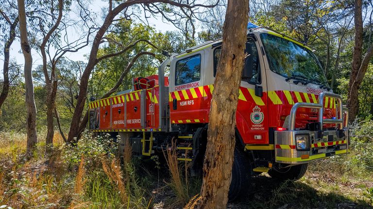 FILE PHOTO: New South Wales Rural Fire Service firetruck is seen at a hazard reduction burn site in Sydney, Australia, September 10, 2023. REUTERS/Cordelia Hsu/File Photo
