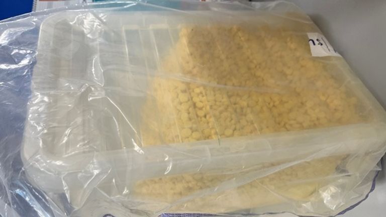 Synthetic opioids seized by the Metropolitan Police. Pic: Met Police