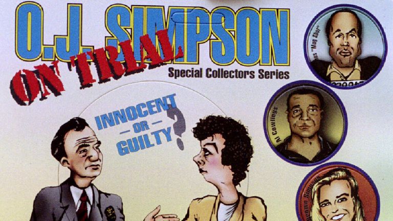 A set of OJ Simpson trial &#39;pogs&#39; depicting Simpson, attorneys in the case, Judge Ito and the victims are displayed March 8 at the Criminal Courts building, site of the Simpson trial in Los Angeles. The &#39;pogs&#39; are the newest collector craze and sell for $8 per set