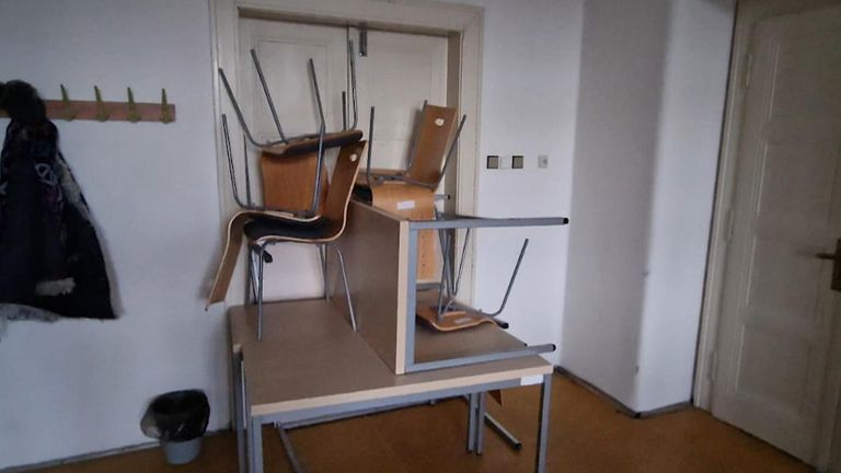 Sergei Medvedev, a professor at the Charles University in Prague, as well as a radio broadcaster, said he and students barricaded themselves into the lecture theatre with chairs and tables.