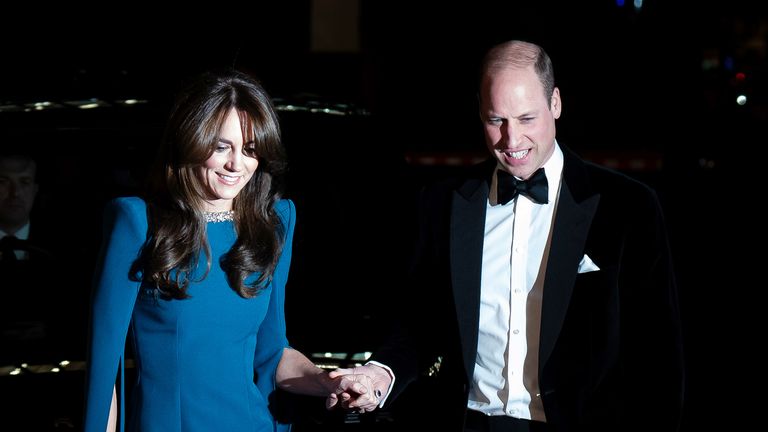 The Prince and Princess of Wales arrive for the Royal Variety Performance at the Royal Albert Hall, London. Picture date: Thursday November 30, 2023.