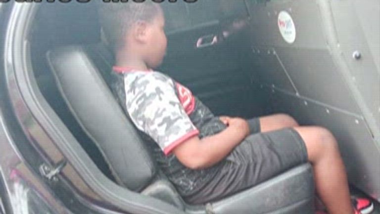 10-year-old Quantavious Eason being arrested by Senatobia police in Mississippi