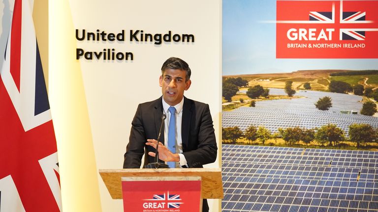 Prime Minister Rishi Sunak speaking to the media during a press conference at the Cop28 summit. Picture date: Friday December 1, 2023.
