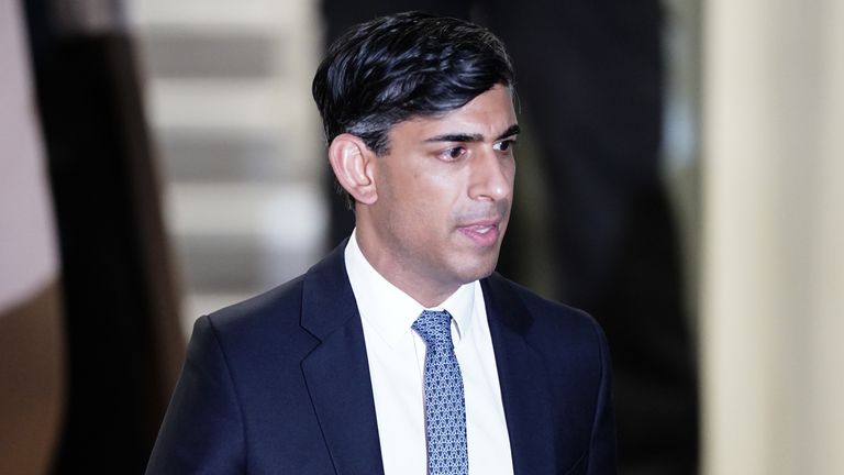 Prime Minister Rishi Sunak leaves Dorland House in London after giving evidence to the UK Covid-19 Inquiry during its second investigation (Module 2) exploring core UK decision-making and political governance. Picture date: Monday December 11, 2023.