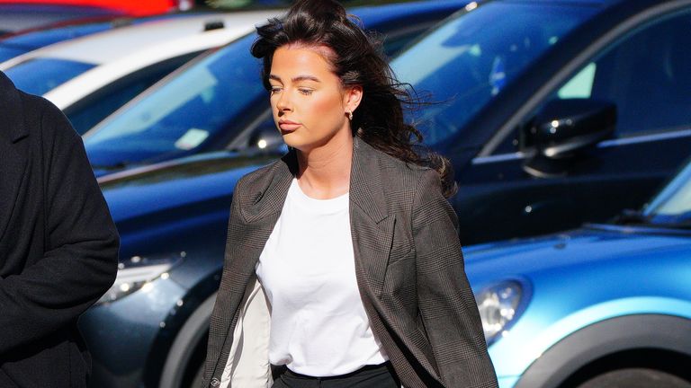 Female prison officer Ruth Shmylo arriving at Cardiff Crown Court where she pleaded not guilty to having an "inappropriate relationship" with an inmate. The 25 year old from Pontypridd, South Wales, denies becoming involved with the male prisoner at the category B jail HMP Parc in Bridgend. She will face trial in September next year for the offence of misconduct in public office. Picture date: Tuesday October 18, 2022. 
