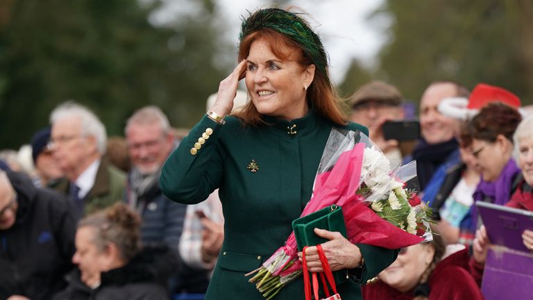 Sarah, Duchess of York attending the Christmas Day morning church service at St Mary Magdalene Church in Sandringham, Norfolk. Picture date: Monday December 25, 2023.

