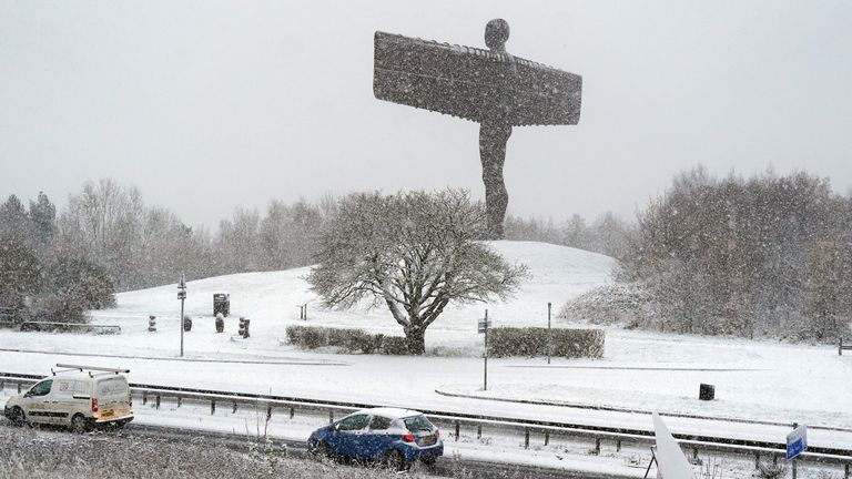 The Angel of the North on Friday 