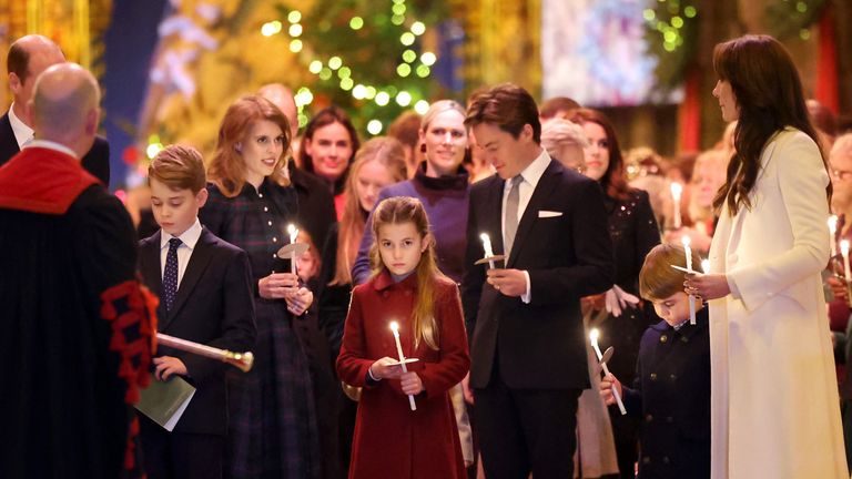 With members of the royal family at the 2023 Royal Carols - Together at Christmas service