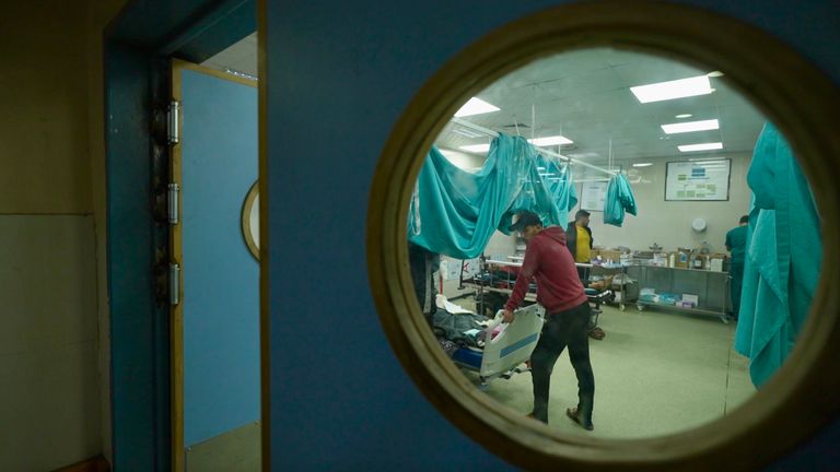 Patients inside Nasser Medical Complex in Gaza 