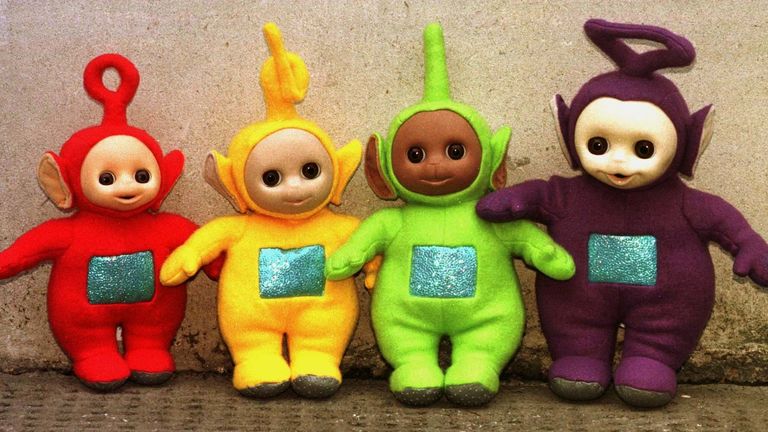 File picture of cuddly models of the children&#39;s TV favourites &#39;The Teletubbies&#39; at Toy 1997, the British Association of Toy Retailers Fair in London.
