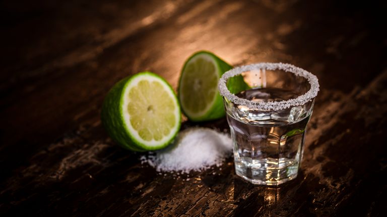 Tequila shots are typically served with salt and lime - not caustic soda