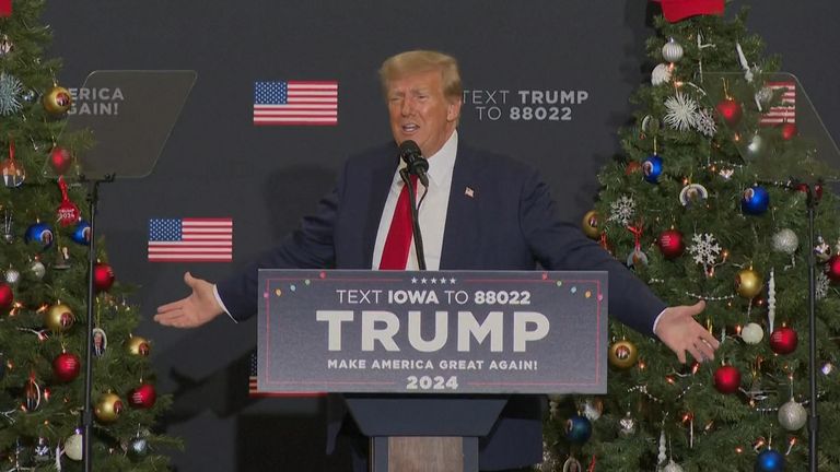 Donald Trump at a campaign rally in Iowa