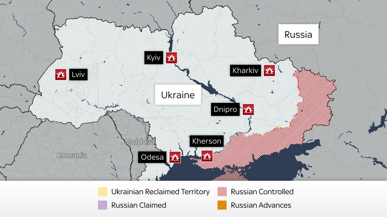 Ukrainian airstrikes map