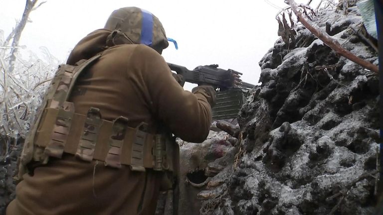 Ukrainian soldiers continue to fight off assaults during the freezing temperatures.