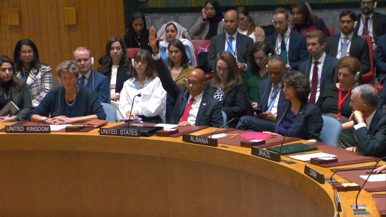 Moment the US vetoed a UN resolution calling for a ceasefire in Gaza