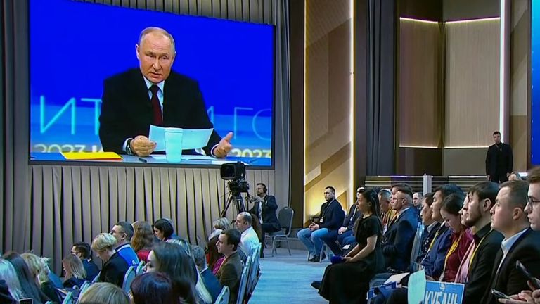 Vladimir Putin holds end-of-year news conference in Moscow