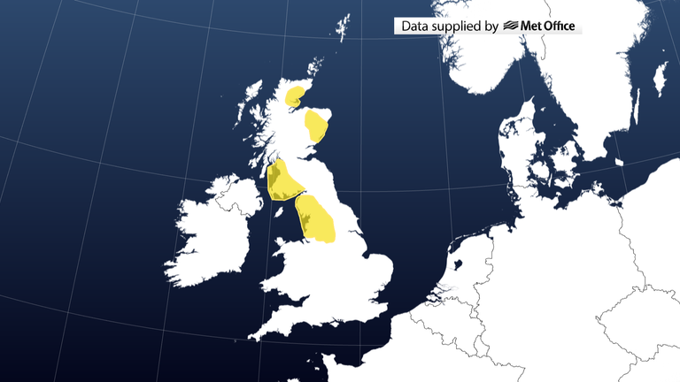 Weather warnings in place for the UK on Sunday 10 December