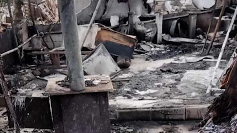 The remains of Subhi Shaledeh&#39;s home following the attack 