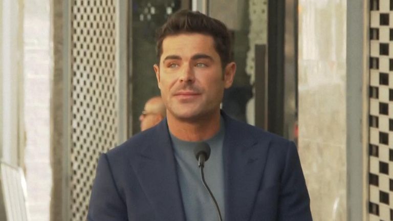 Zac Efron praises the late Matthew Perry during a speech at the Hollywood Walk of Fame