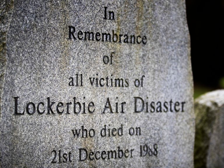 The Stone of Remembrance at the Memorial Garden, Dryfesdale Cemetery, in Lockerbie, as people prepare to mark the 30th anniversary of the Lockerbie bombing.