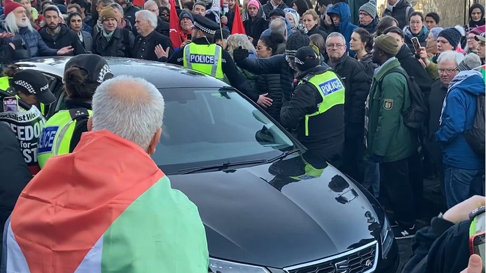 Edinburgh: Woman, 70, charged after car collides with pro-Palestine protesters