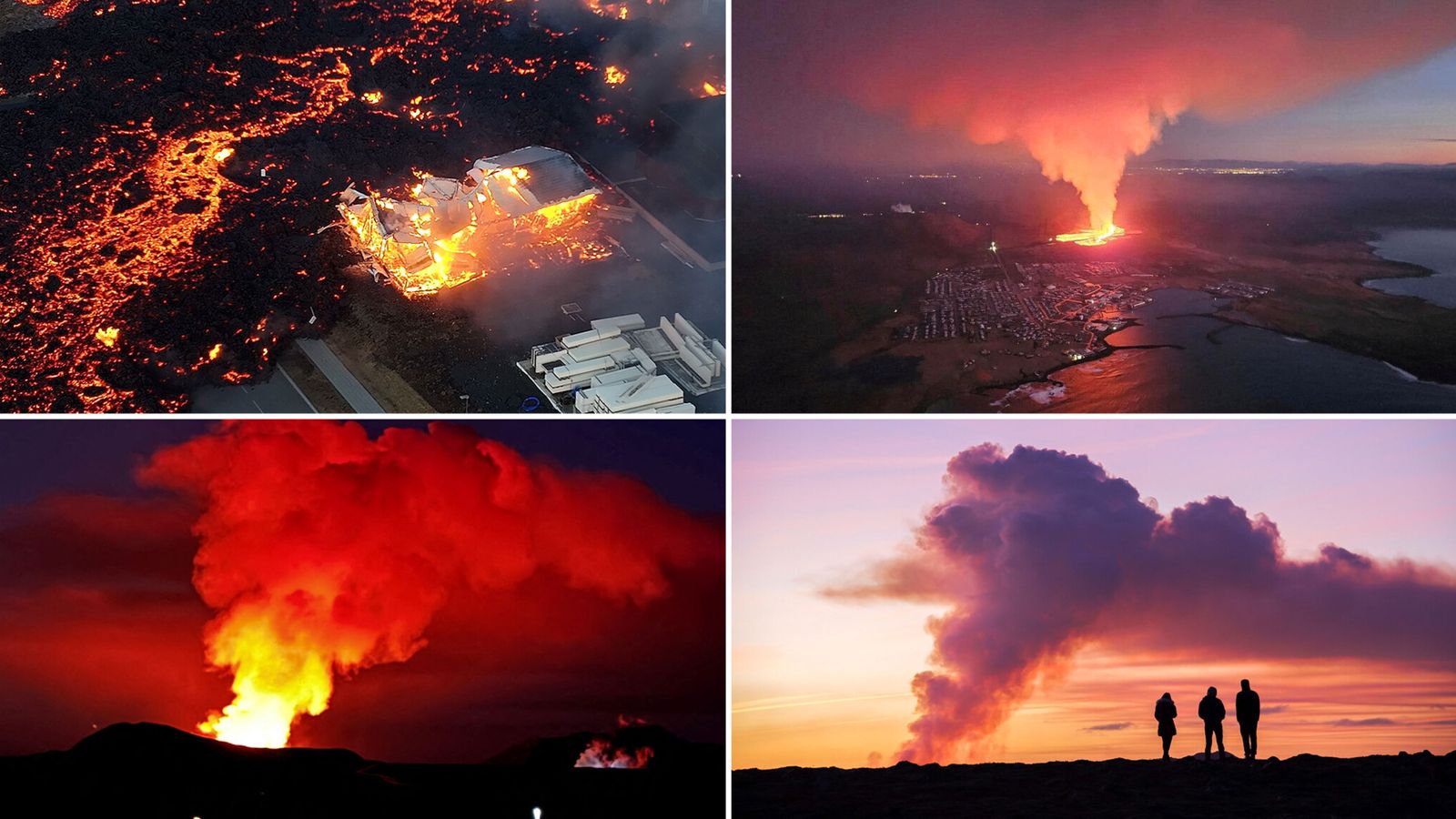 Изображение Вулкан в югозападна Исландия близо до град Гриндавик изригна