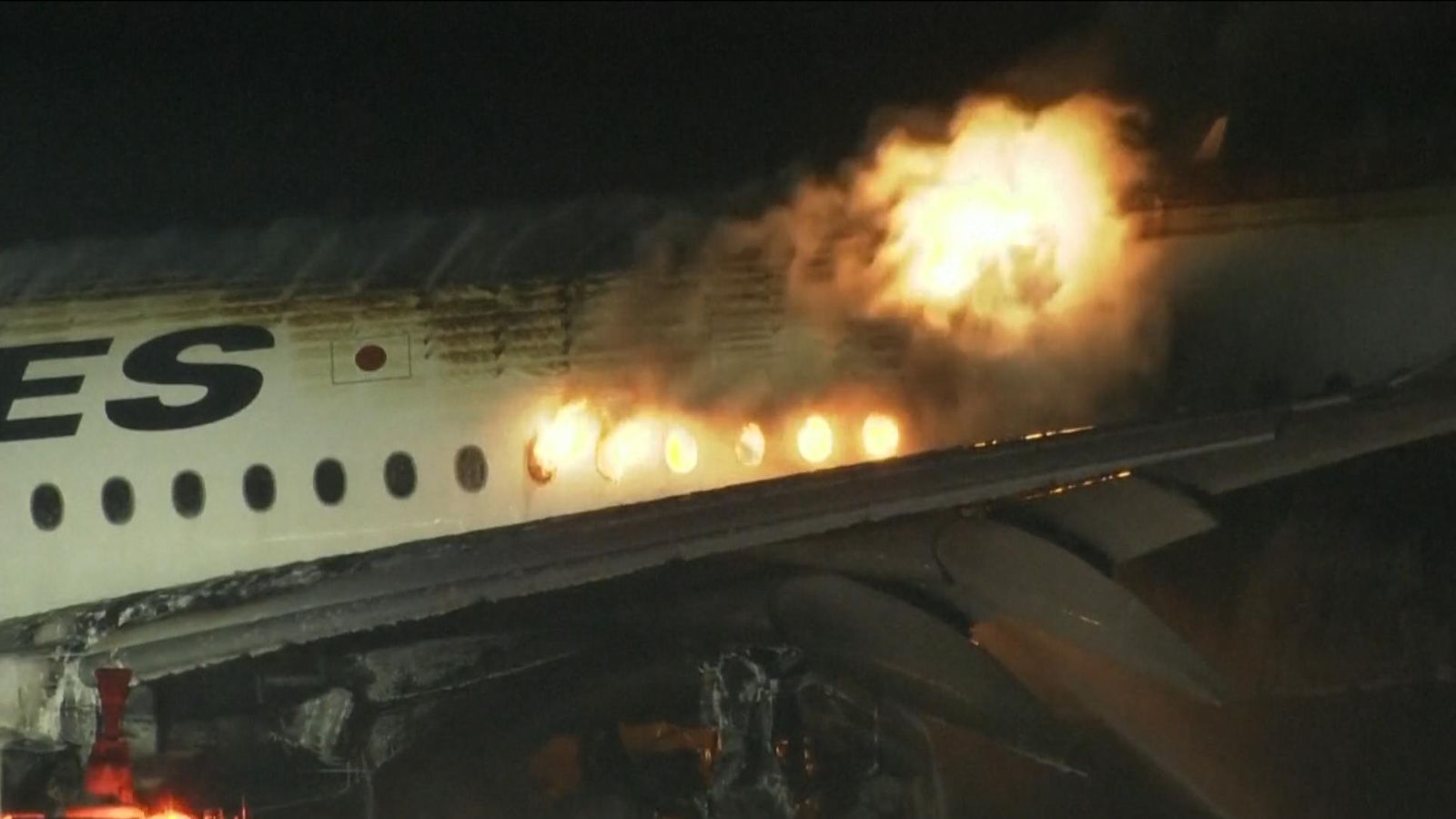 Passengers safe after Japan Airlines plane catches fire following collision at Haneda Airport