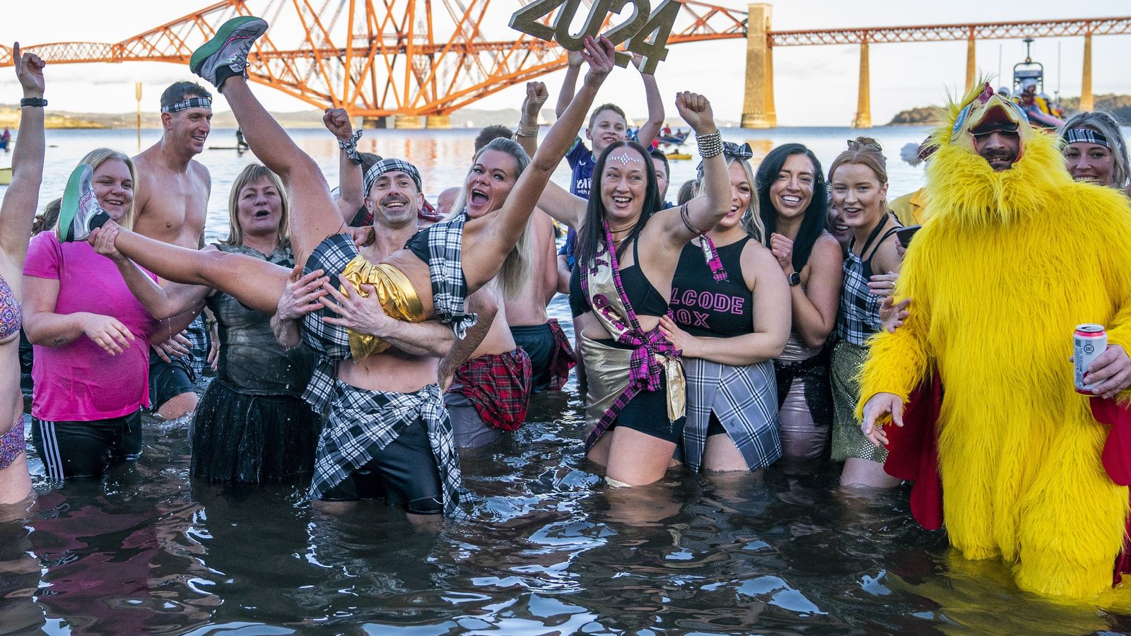 New Year: Hogmanay celebrations continue with ice-cold Loony Dook