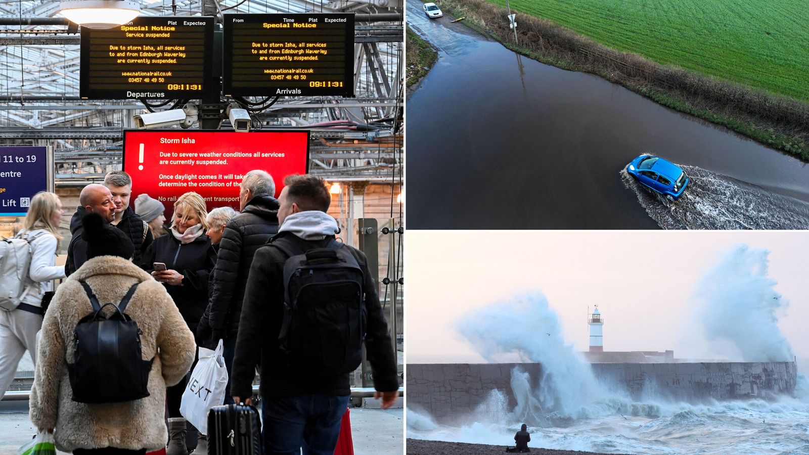 Storm Isha Tens of thousands without power, 107mph winds recorded