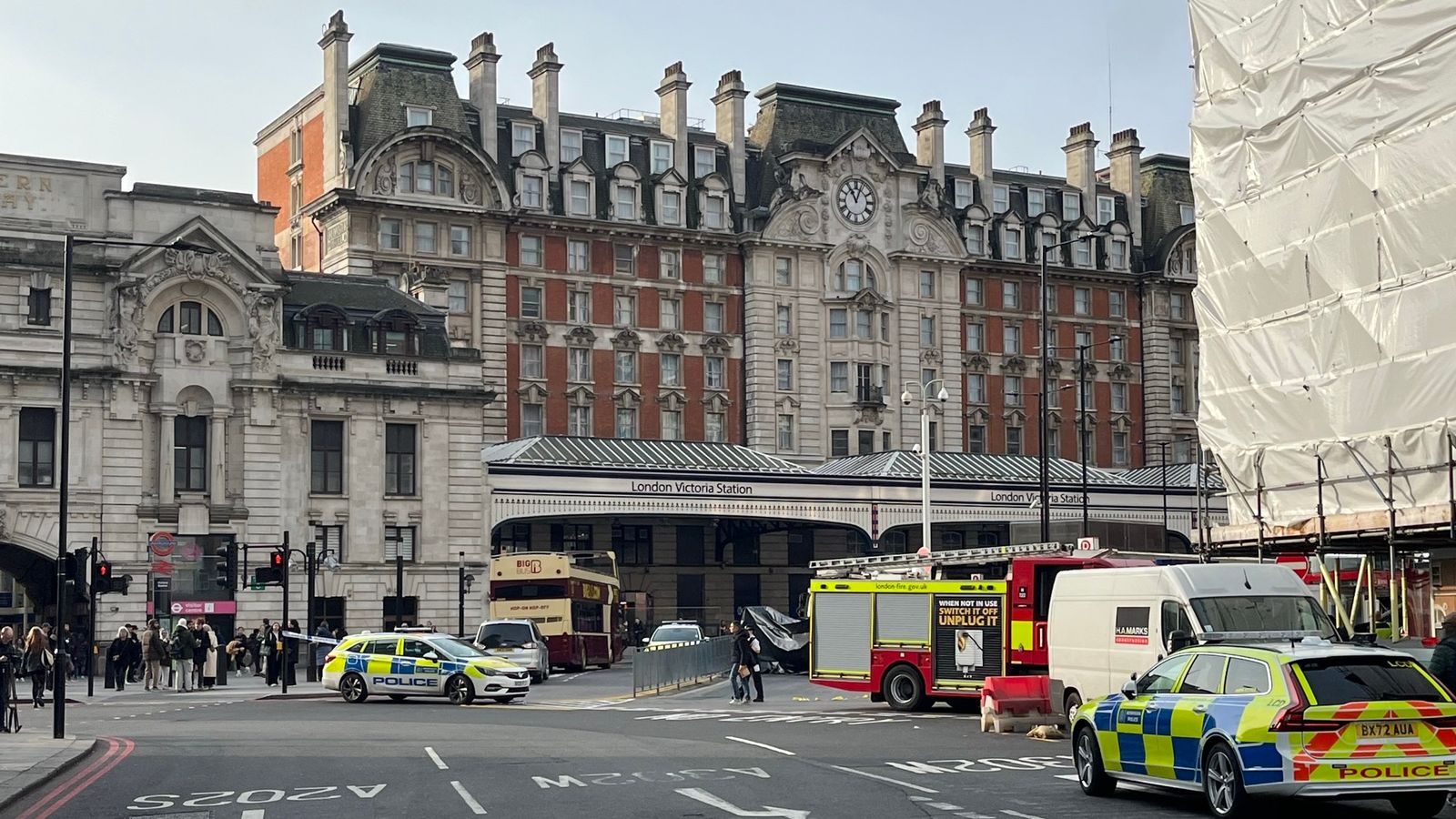 Pedestrian dies after being hit by bus outside London Victoria bus station 