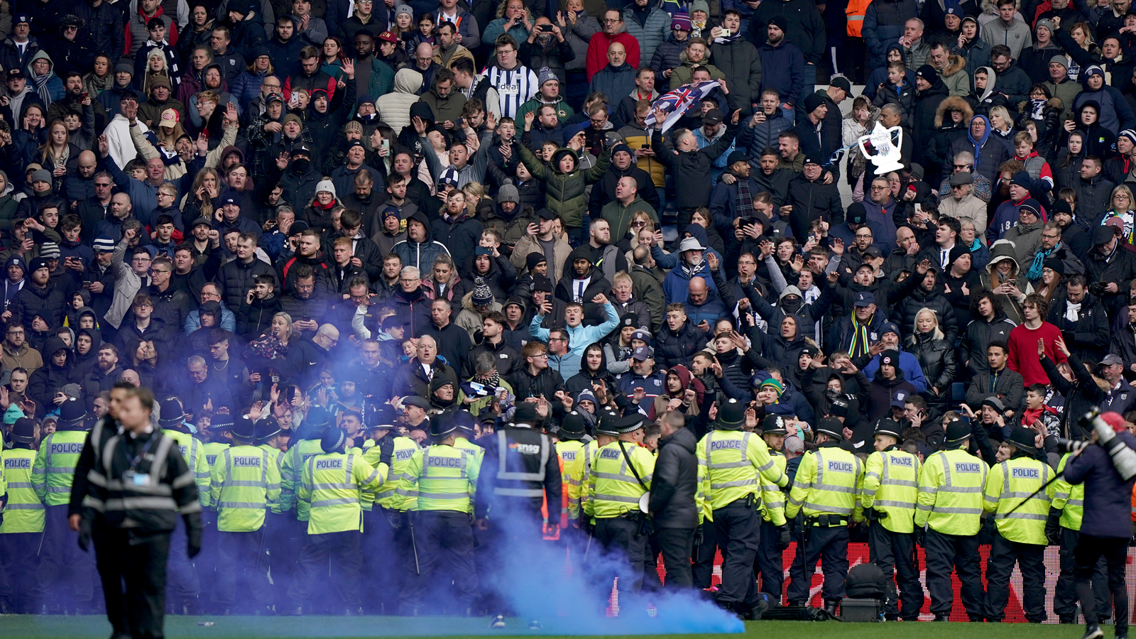 West Brom v Wolves: Officers injured and arrests made after 'completely unacceptable' violence at FA Cup tie