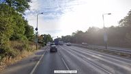 The A3 near Roehampton Vale and Putney Heath