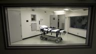 FILE - Alabama&#39;s lethal injection chamber at Holman Correctional Facility in Atmore, Ala., is pictured in this Oct. 7, 2002 file photo. (AP Photo/Dave Martin, File)