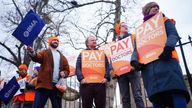 Junior doctors and members of the BMA on the picket line outside Cheltenham General Hospital on Monday 8 January