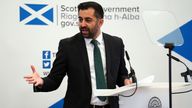 First Minister Humza Yousaf delivers a speech on the Scottish economy and independence, at the University of Glasgow, during the first in a series of events as he sets out his party&#39;s case ahead of the next general election. Picture date: Monday January 8, 2024.