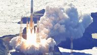 H-IIA rocket carrying the national space agency&#39;s moon lander is launched at Tanegashima Space Center on the southwestern island of Tanegashima, Japan in this photo taken by Kyodo on September 7, 2023. Mandatory credit Kyodo/via REUTERS ATTENTION EDITORS - THIS IMAGE HAS BEEN SUPPLIED BY A THIRD PARTY. MANDATORY CREDIT. JAPAN OUT. NO COMMERCIAL OR EDITORIAL SALES IN JAPAN. TPX IMAGES OF THE DAY