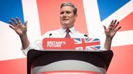 Labour leader Sir Keir Starmer delivers his keynote speech to the 2023 Labour Party conference in Liverpool. Pic: PA