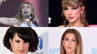 Comp of female singers (Miley Cyrus, Taylor Swift, Raye, Ellie Goulding)