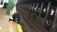 New York City subway rescue. Pic: NYPD