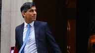 Prime Minister Rishi Sunak departs 10 Downing Street to attend Prime Minister&#39;s Questions 
Pic: PA