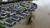 Houses in Radcliffe-on-Trent are surrounded by flood water after heavy rain from Storm Henk, Radcliffe-on-Trent, Nottinghamshire, Britain, January 5, 2024. REUTERS/Carl Recine