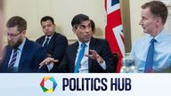 Rishi Sunak during the weekly cabinet meeting  
Pic:No 10 Downing Street