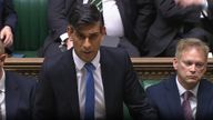 Rishi Sunak making a statement to MPs in the House of Commons