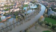 An overhead look at the flooding in Shrewsbury